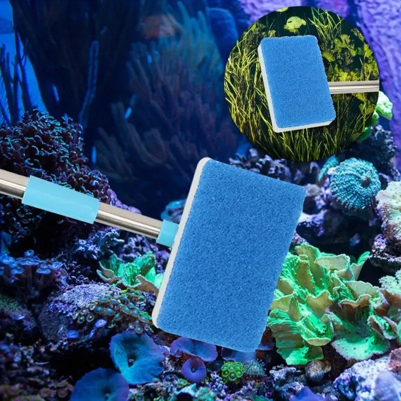Marine Aquarium Glass Cleaner - 180 ° Sesuaikan 55-95Cm Pegangan Teleskopik