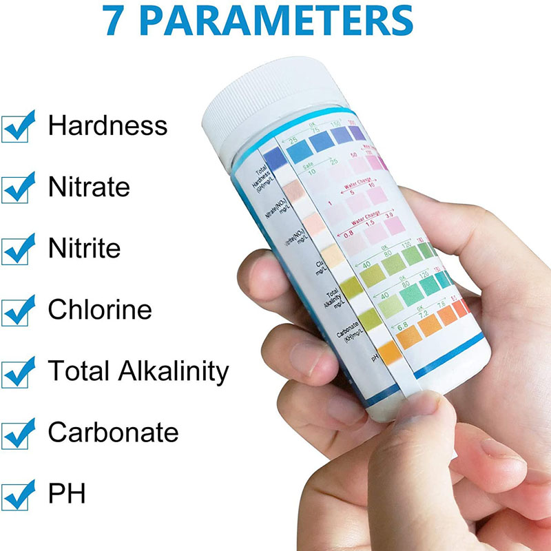 Marine Aquarium Water Test Kit - 7-IN-1 Strip Tes Akuarium 100 Buah