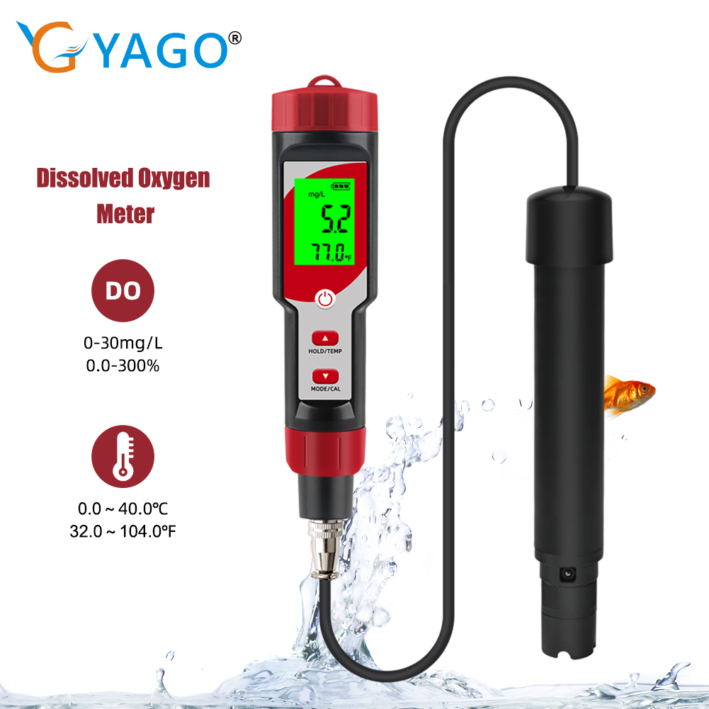 Marine Aquarium Water Test Kit - Pengukur oksigen terlarut Digital, dengan ATC