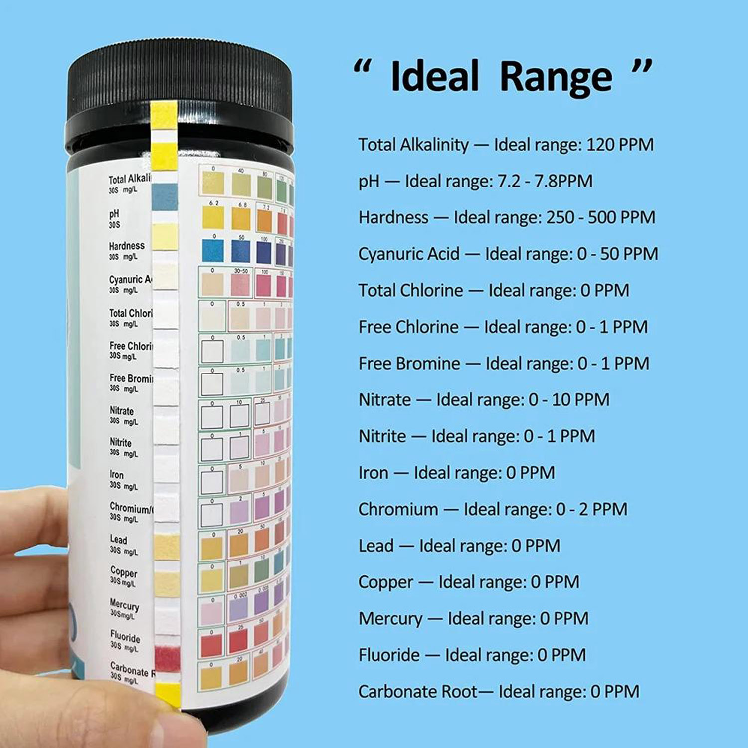16-in-1 Strip Tes Air, 100 Str - Marine Aquarium Water Test Kit ulasan dan harga