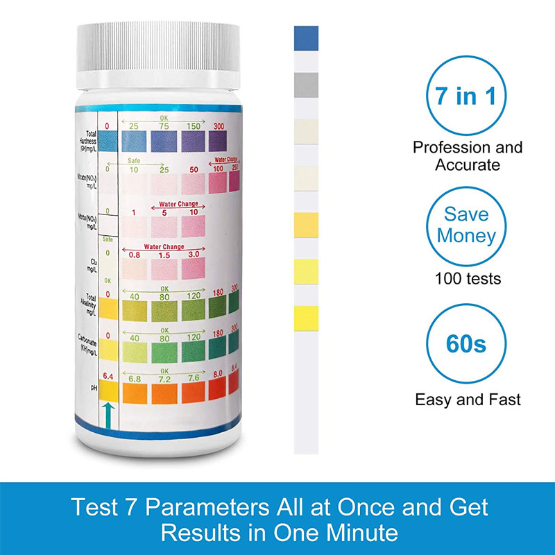7-IN-1 Strip Tes Akuarium 100  - Marine Aquarium Water Test Kit ulasan dan harga