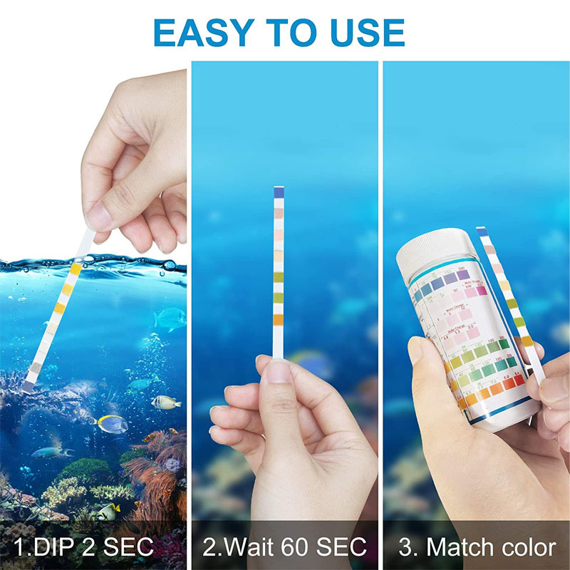 7-IN-1 Strip Tes Akuarium 100  - Marine Aquarium Water Test Kit ulasan dan harga